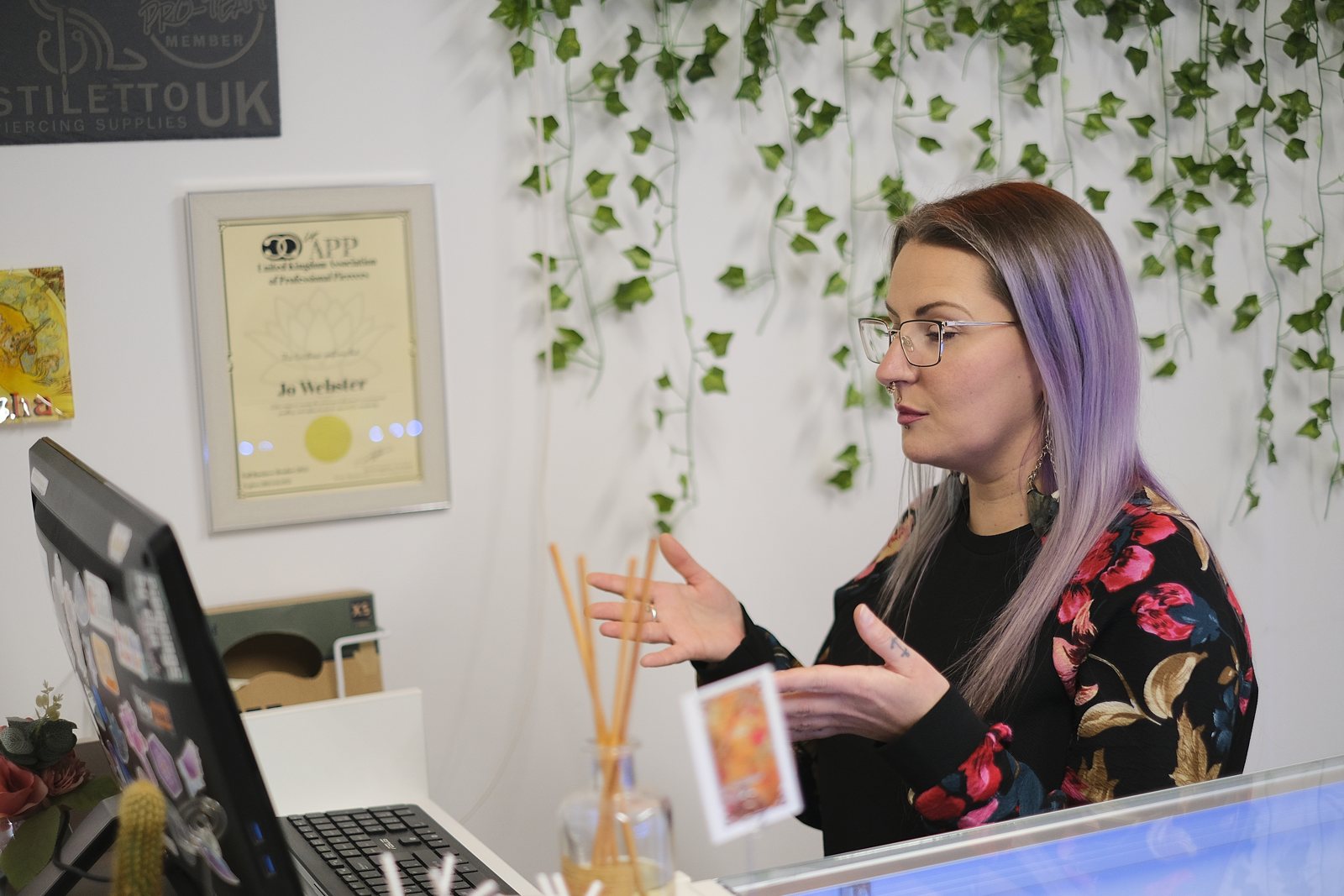Jo Webster coaching a client at her studio