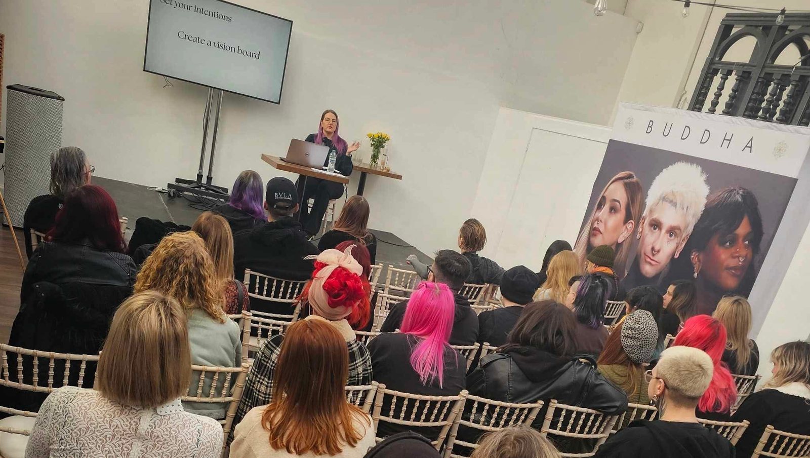 Jo Webster speaking at an event